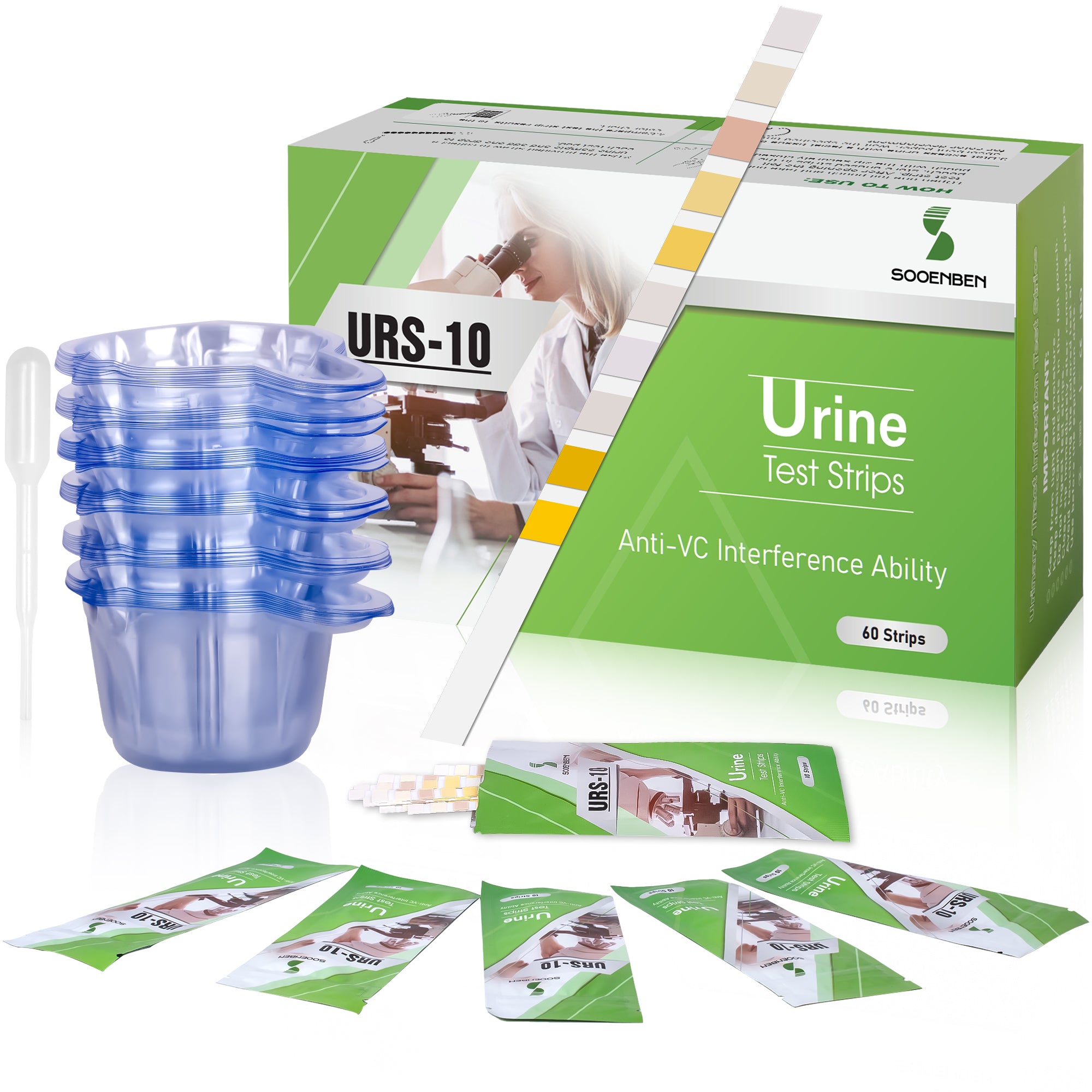 10-in-1 Urine Test Strips 60ct, Green