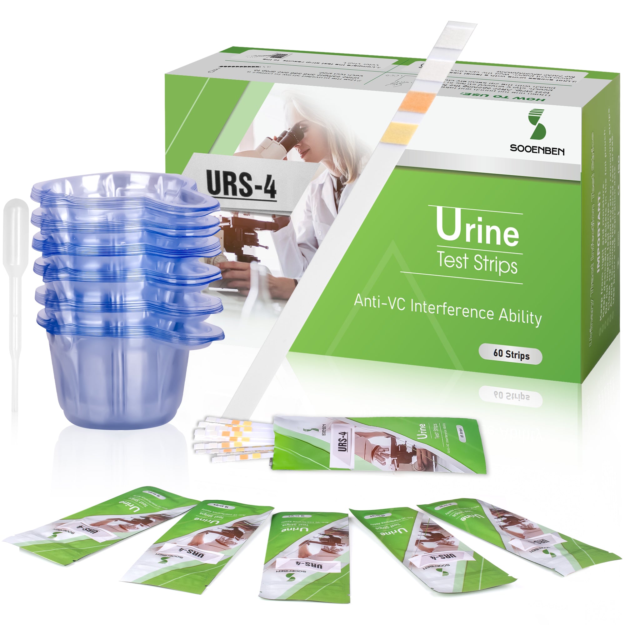 4-in-1 UTI Test Strips 60ct, Green