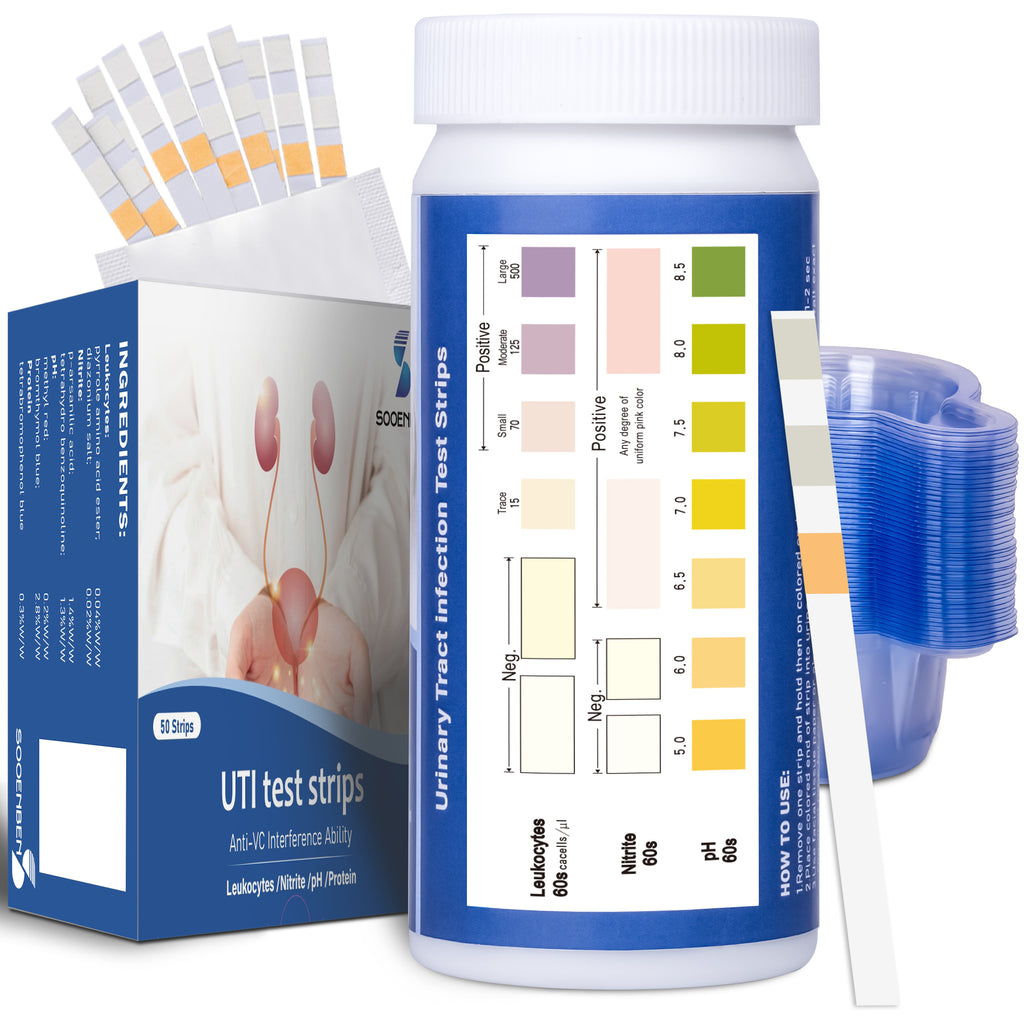 3-in-1 UTI Test Strips 50ct, Blue
