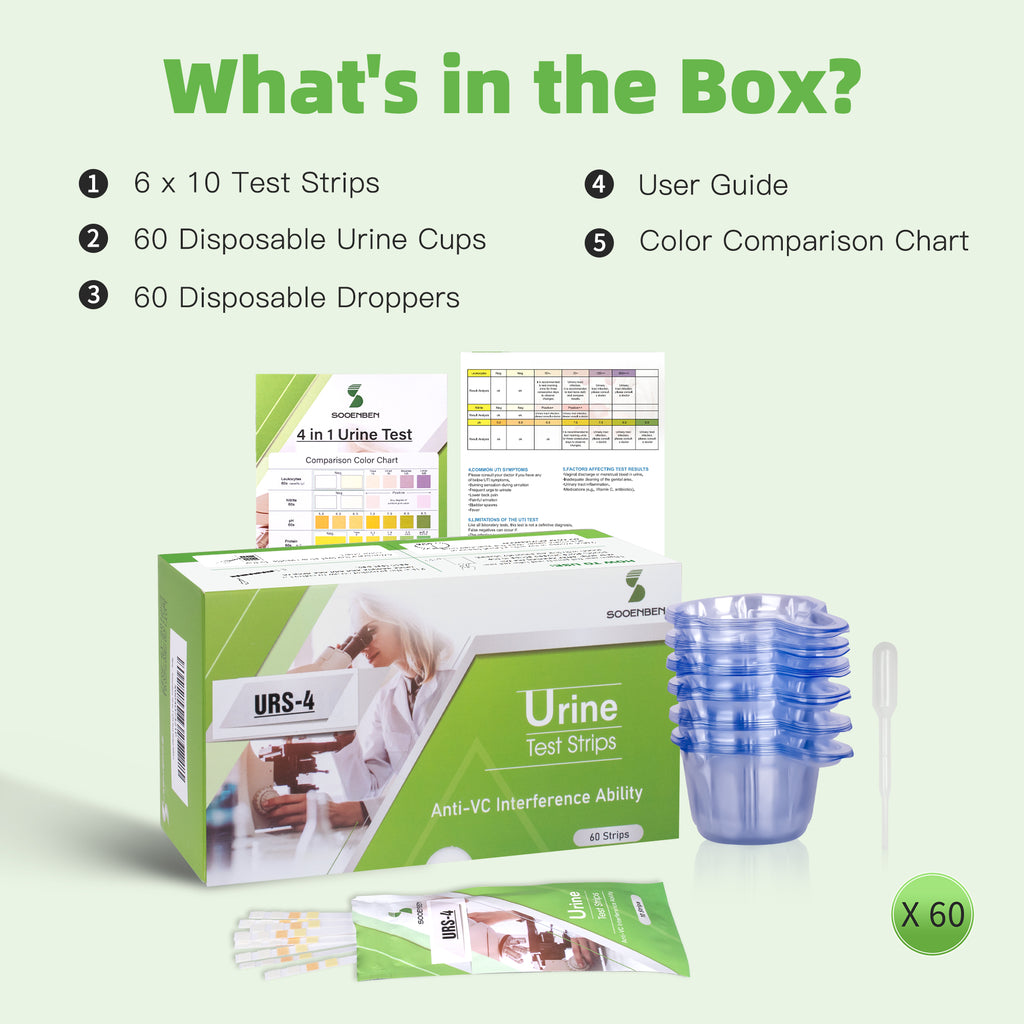 4-in-1 UTI Test Strips 60ct, Green