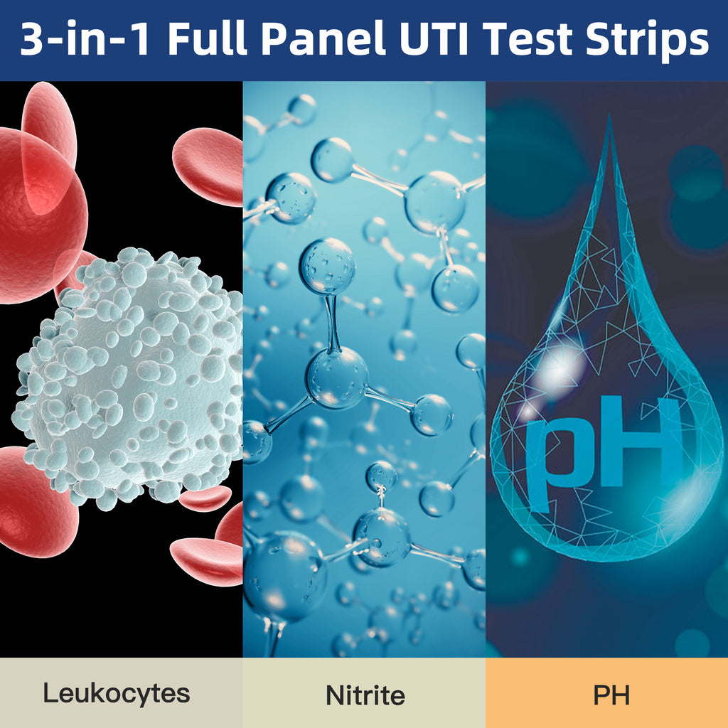 3-in-1 UTI Test Strips 50ct, Blue